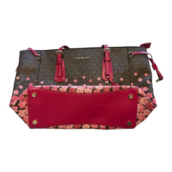 Michael Kors Floral Pink and Grey Cherry Blossom Large Tote - Picture 3 of 11